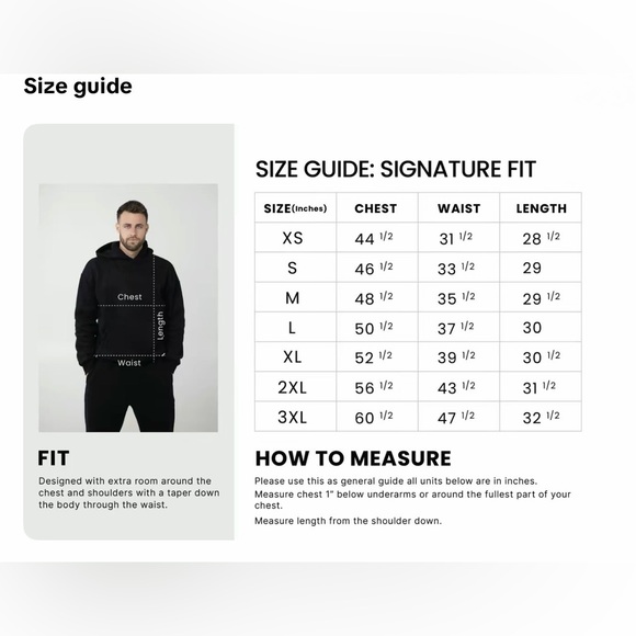 NIB Comfrt Signature Fit Hoodie Onyx Black Size XL Unisex - Picture 7 of 7